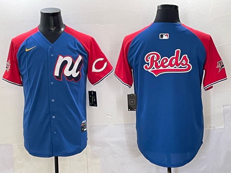Men Cincinnati Reds Blank Blue red All star 2025 Nike MLB Jersey style 02